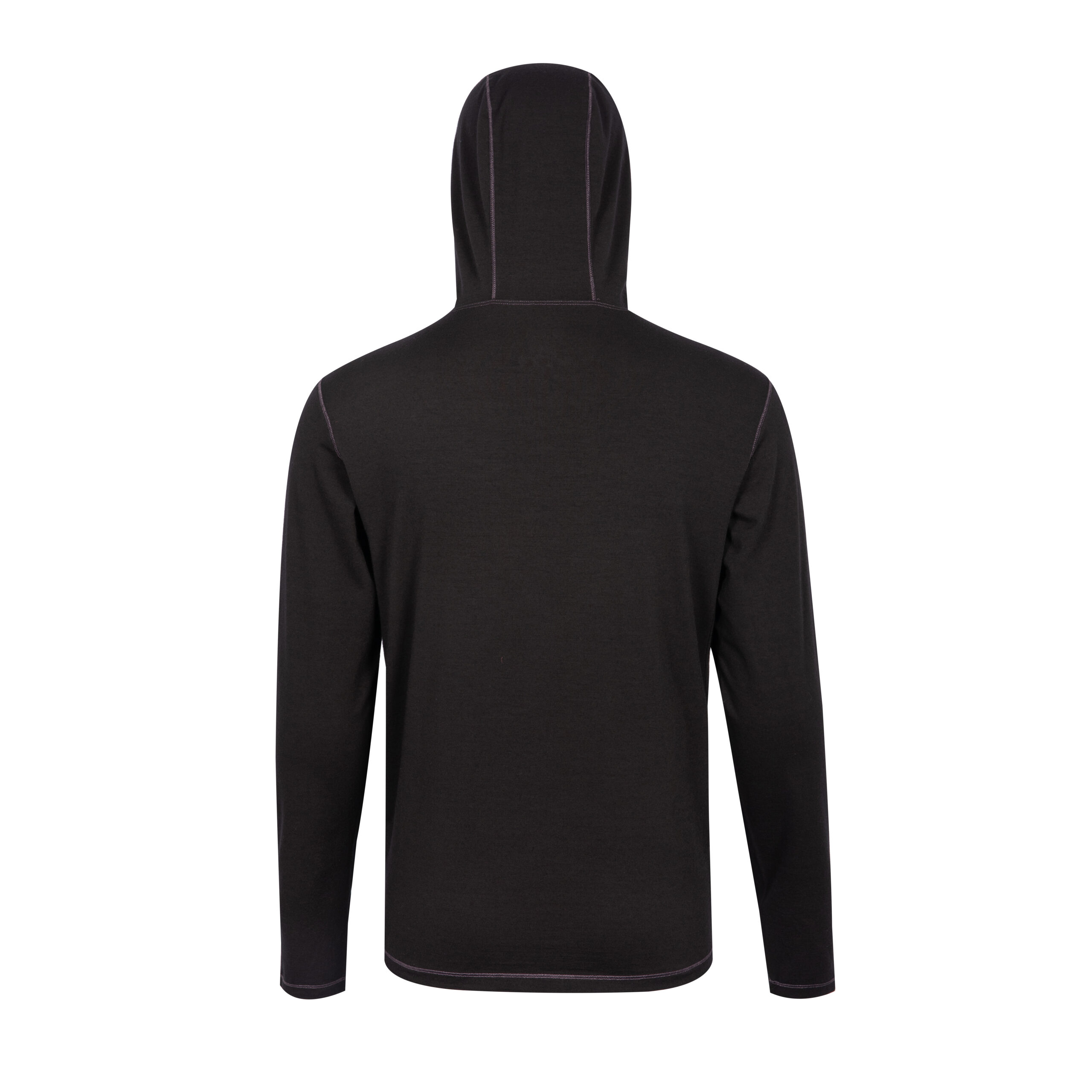 4W7A0512 Merino Wool Long Sleeve T-Shirt - Solid Black - Image 4